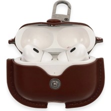 Dukkanıum Newface Airpods Pro 2 (2.nesil) Çanta Deri Kılıf - Kahverengi