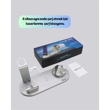 Dukkanıum Iphone, Apple Watch ve Airpods ile Uyumlu 4'ü 1 Arada Şarj Ünitesi – Tüm Apple Cihazları Tek Noktad