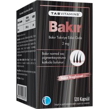 TABVITAMINS Bakır 120 Kapsül Bakır Bisglisinat 2 mg