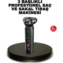 Dukkanıum Kablosuz Profesyonel Erkek Bakım Seti – 3 Başlıklı, 3D Akıllı Kesim, Taşınabilir