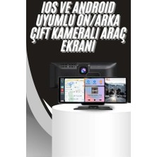 Dukkanıum 4K 10.2 Inç Çift Kameralı Araç Multimedya Ekranı Carplay Kablosuz Tüm Cihazlara Uyumlu