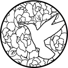 Dukkanıum Ahşap Işleme Duvar Süsü- Kuş  - 50 cm Çap