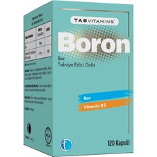 TABVITAMINS Boron 120 Kapsül Bor 3 mg Vitamin B2