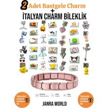 Janra World 2 Adet Rastgele Charm + Italyan Charm Bileklik Seti | Sürpriz Hediye Ile Birlikte