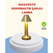 Dukkanıum Şarjlı Masa Lambası 3 Işık Modu Kademesiz Karartma Metal Gövde