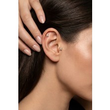 Zirkon Taşlı Zarif Yıldız Detay Çelik Tragus Helix Piercing