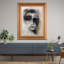 Giyense Altın Varaklı Çerçeveli Paspartulu Tablo RDF500