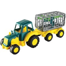 abnturk Yüksek Kalite Çocuklar Için Dinazor Traktör ve Römorklu Eğitici Çiftlik Oyuncağı