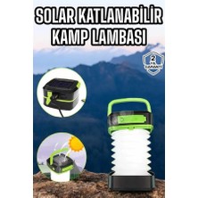 Dukkanıum Güneş Enerjili LED Lamba Kamp Lambası Katlanabilir Lamba USB Şarjlı