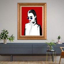 Giyense Altın Varaklı Çerçeveli Paspartulu Tablo RDF185