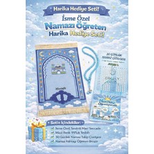 Simply Line İSİMLİ Namaz Öğreniyorum Broşürü ve Çizelgesi Tesbih Erkek Kız Çocuk Seccadesi Hediyelik Seccade Isme Özel Çocuk Seccade