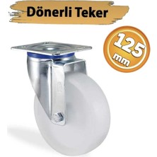  0125 dönerli tablalı frensiz kemik tekerlek 125 mm 170 kg