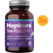Magnimore Threo Ps 90 Kapsül - 3 Adet (270 Kapsül) - Dezenfektan Hediyeli (%72 Alkol)