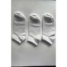 Admera Premium Admera 3'lü Kadın Beyaz Pamuklu Patik Spor Günlük Okul Bilek Çorabı 36-40