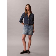 Calvin Klein Kadın 90's Basset Blue Mini Etek