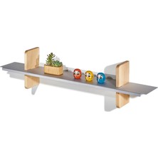 Clue Design Premium Metal Ahşap Duvar Rafı