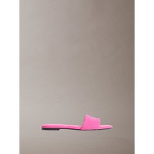 Calvin Klein Kadın Square Flat Canvas Sandalet