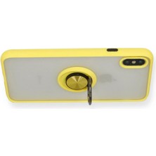 Dukkanıum Newface Iphone x Kılıf Montreal Yüzüklü Silikon Kapak - Sarı