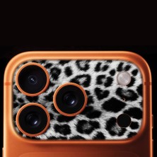 Senada iPhone 17 Pro Max Tam Kaplayan Kamera Çerçeve Koruyucu Desenli Baskılı - Siyah Kürk