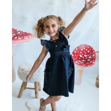 NerKids Kız Çocuk Sırt Açık Kot Elbise