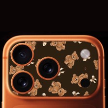 Senada iPhone 17 Pro Tam Kaplayan Kamera Çerçeve Koruyucu Desenli Baskılı - Teddy-Pattern