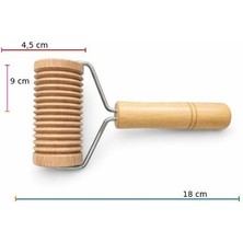 Treda Ahşap Saplı Çizgili Rulo Merdane / Hamur Açıcı Mini Merdane