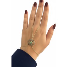 Caş Dekorasyon Altın Renk Göz Figür 14K Altın Kaplama Şahmeran