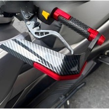 Manet Koruma Karbon Desen Rüzgar Koruma Kırmızı Renk Üniversal N Max x Max T Max Pcx R25 MT25 NK250