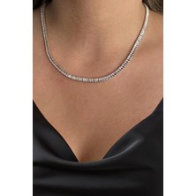 Caş Dekorasyon Altın Renk Taşlı Çelik Su Yolu Kolye