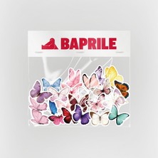 Baprile Renkli Kelebekler Sticker Paketi 22 Parça Kaliteli Su Geçirmez Etiket Seti