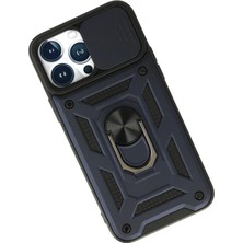 Dukkanıum Newface Iphone 13 Pro Kılıf Pars Lens Yüzüklü Silikon - Lacivert