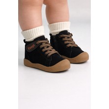 Foopi Podivo Unisex Fermuarlı ve Lastikli Ortopedik Çocuk Botu Siyah 19-30
