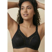 Nariya Kadın Büyük Beden Dantel Detaylı 3 Kopçalı Toparlayıcı Penye Desteksiz Telsiz Kapsız Anne Sütyeni