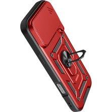 Dukkanıum Newface Apple Iphone 17 Pro Max Pars Lens Yüzüklü Silikon - Kırmızı