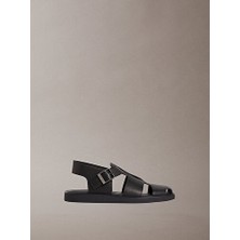 Calvin Klein Erkek Square Fisherman Deri Sandalet