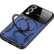 Dukkanıum Newface Samsung Galaxy S25 Edge Kılıf Joy Lens Standlı Kapak - Lacivert