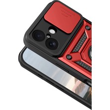 Dukkanıum Newface Apple Iphone 17 Pars Lens Yüzüklü Silikon - Kırmızı