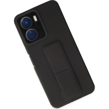 Dukkanıum Newface Vivo Y16 Kılıf Mega Standlı Silikon - Siyah