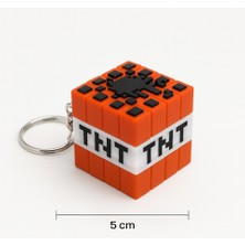 Minecraft Tnt Şeklinde Estusi Anahtarlık – Oyuncular Için Hediyelik, Koleksiyonluk Oyun Aksesuarı