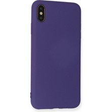 Dukkanıum Newface Iphone Xs Max Kılıf Nano Içi Kadife Silikon - Mor