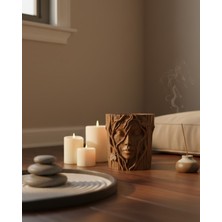 Karahanbey 3D Yüz Figürlü Doğa Konseptli Dekoratif Saksı Şık Vazo Tasarımı - Lisinya