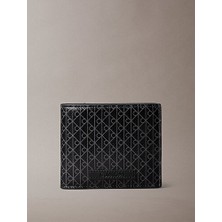 Calvin Klein Siyah Emblem Coated Cüzdan Erkekler İçin Minimalist Stil ve Kartlık Bölmeli