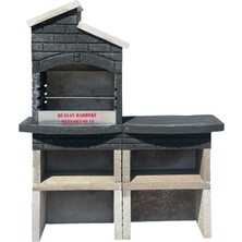 Büzsan Barbekü Beton Barbekü Antrasit Gri Masalı Mangallık 70 Lik