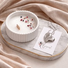 Magicpink Kadınlara Özel Kalpli Kolye ve Mum Hediye Seti – Romantik Sevgili Hediyesi