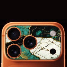 Senada iPhone 17 Pro Max Tam Kaplayan Kamera Çerçeve Koruyucu Desenli Baskılı - Patra Mermer