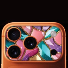 Senada iPhone 17 Pro Max Tam Kaplayan Kamera Çerçeve Koruyucu Desenli Baskılı - Yaldız Ametist