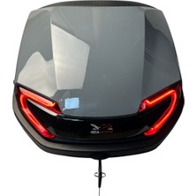 Giza Motor Işıklı- Sırt Dayamalı Motosiklet Arka Çanta 33 Lt Kapasite Koyu Nardo Gri