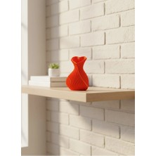 Dukkanıum Kalpli Turuncu Dekoratif Vazo 11 cm Modern Şık Masaüstü Aksesuar