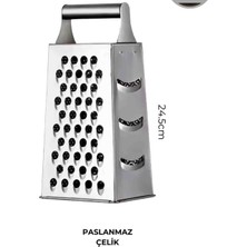 Layla Copper 4 Taraflı Büyük Boy Paslanmaz Çelik Rende Çok Fonksiyonlu