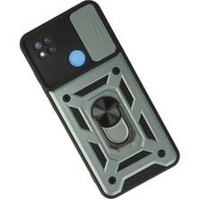 Dukkanıum Newface Xiaomi Redmi 9c Kılıf Pars Lens Yüzüklü Silikon - Yeşil